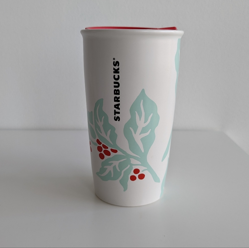 Starbucks 2018 Holly Ceramic Travel Tumbler Mug